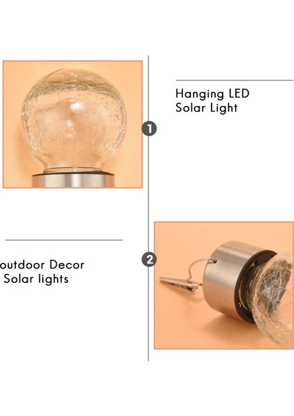 Asılı Güneş Işıkları Açık 8 Paket LED Güneş Crackle Küre Işıkları Su Geçirmez Küre Aydınlatma Dekorasyon Beyaz (Yurt Dışından) indirimleri