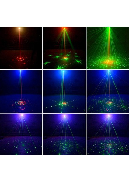 Uzaktan USB Sahne Aydınlatma Efekti 60 Desen Rgb Uv LED 8 Delikli Lazer Projektör, Otomatik Ses Kontrollü (Usb Fişi) (Yurt Dışından)