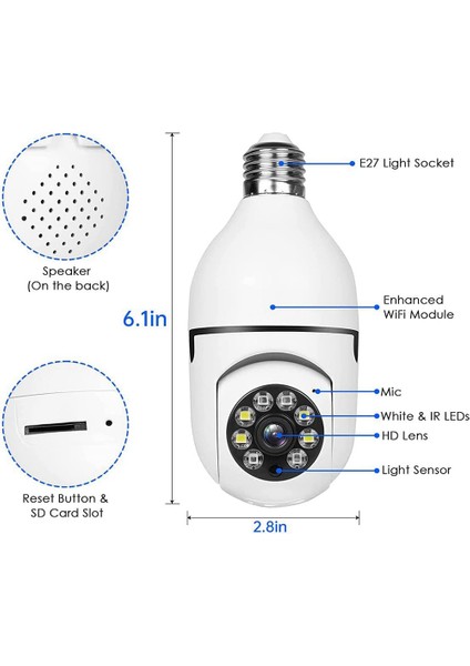 4 Paket Ampul Güvenlik Kamerası Dış Mekan, 2.4g Wifi Işık Soketi Güvenlik Kamerası, Güvenlik Kamerası Ampul Dış Mekan (Yurt Dışından) modelleri