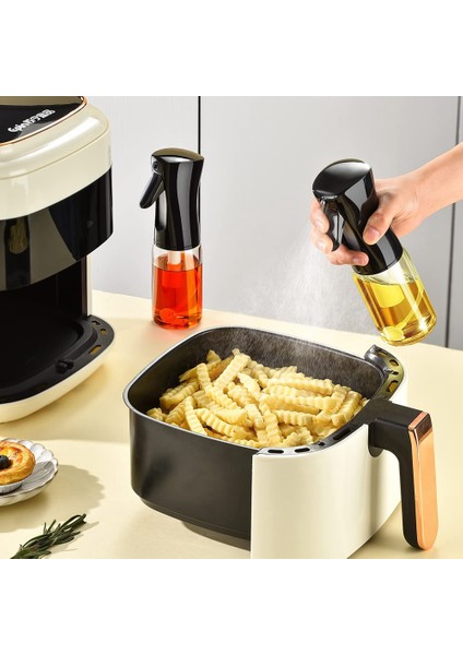 Pişirme Için Yağ Püskürtücü, 200ML Zeytinyağı Sprey Şişesi Püskürtücü, Hava Fritöz Aksesuarları, Salata Yapımı/pişirme/kızartma Için, Siyah (Yurt Dışından)