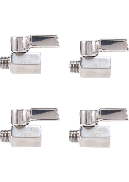 4x 1/4 Inç 304 Paslanmaz Çelik Mini Küresel Vana, Dişi Npt x Erkek Npt Konu, Kapatma Vanası (Yurt Dışından)