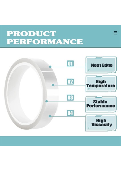 8 Rulo 20MM X33M(108FT) Htv Elektrik Bandı Için Şeffaf Isı Bandı Şeffaf Yüksek Sıcaklık Süblimasyon Isıya Dayanıklı (Yurt Dışından) fiyatları
