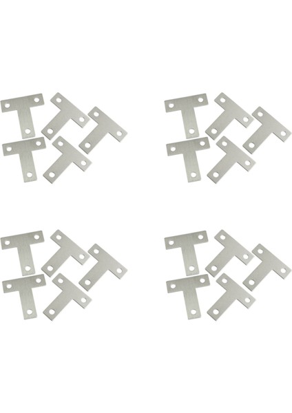 20 Adet Açı Plakası Köşe Desteği Düz T Şekli Tamir Braketi 40MM x 40MM (Yurt Dışından)