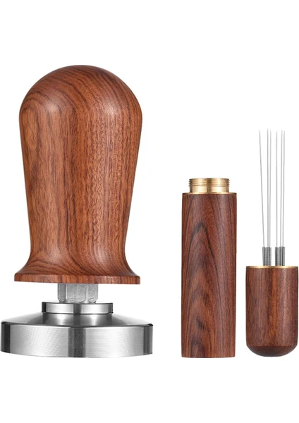 51MM Espresso Tamper & Stirrer Set With Wooden Handle Press And Wdt Tool For Espresso Machine Accessories (Yurt Dışından)