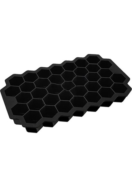 Ice-Cube Tray For Freezer With Lid, Silicone Trays Spill-Resistant Removable Cover, Black (Yurt Dışından)