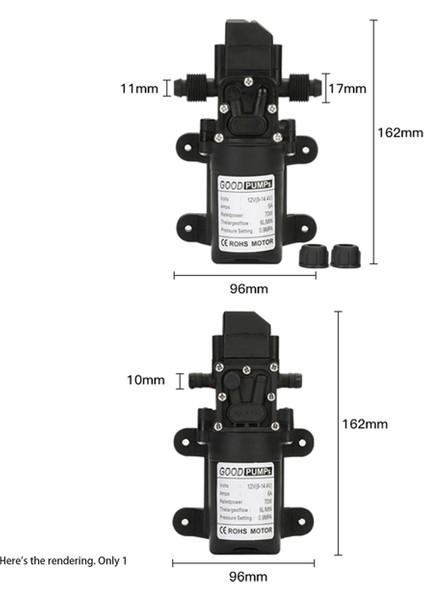 2 Adet Otomatik Akış Anahtarı 6l/min DC12V 70W 130PSI Otomatik Diyaframlı Su Pompası Kendinden Emişli Pompalar, Düz (Yurt Dışından) modelleri