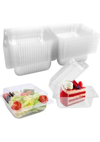 300 Adet Tek Bireysel Kek Dilim Kutuları Tatlı Kapları Cheesecake Kutuları Istiflenebilir Kare Kutular Şeffaf Gıda Kutuları (Yurt Dışından) fırsatları