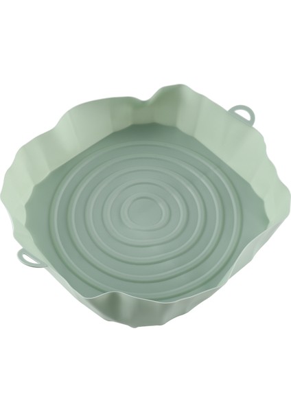 20CM Hava Fritözler Fırın Fırın Tepsisi Kızarmış Tavuk Sepeti Mat Airfryer Silikon Pot Yuvarlak Yedek Izgara Tavası Yeşil (Yurt Dışından)