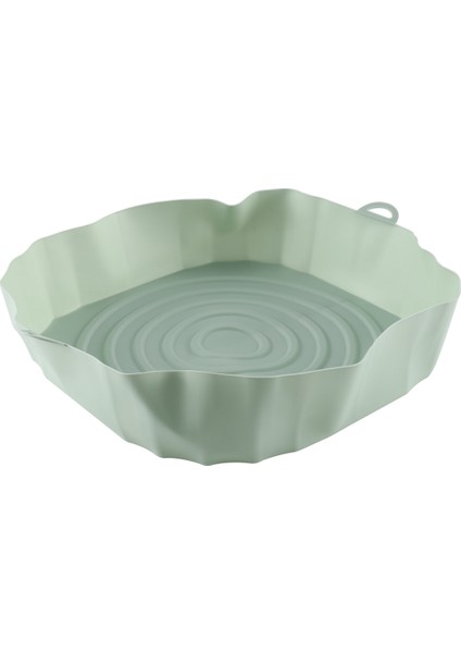 20CM Hava Fritözler Fırın Fırın Tepsisi Kızarmış Tavuk Sepeti Mat Airfryer Silikon Pot Yuvarlak Yedek Izgara Tavası Yeşil (Yurt Dışından)