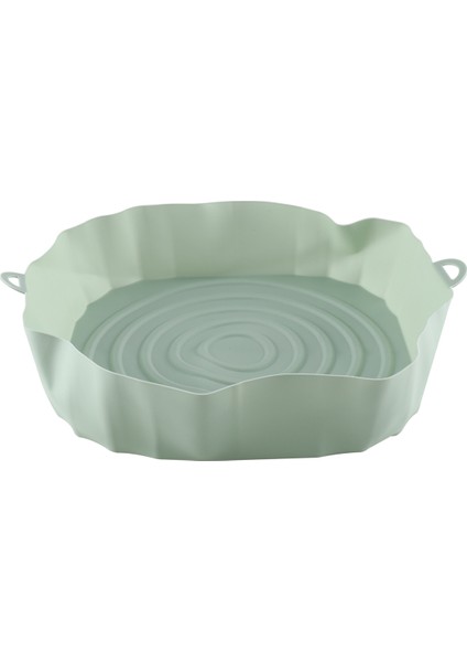 20CM Hava Fritözler Fırın Fırın Tepsisi Kızarmış Tavuk Sepeti Mat Airfryer Silikon Pot Yuvarlak Yedek Izgara Tavası Yeşil (Yurt Dışından)