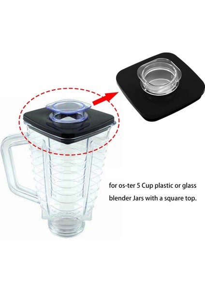 Os-Ter Blender Kavanozu Için 10X Blender Kare Kapağı ve Orta Kapağı 4903 Blender Kare Kavanoz Kapağı Değiştirmelerine Uygun (Yurt Dışından)