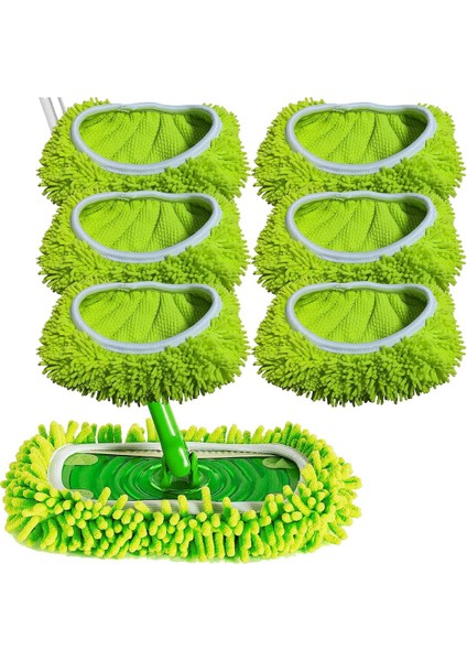 Islak/kuru Şifon Swiffer Süpürgesi Paspas Bezleri/pedler Mikrofiber Parke Zemin Paspas Pedi Islak ve Kuru Çevirme Paspas 6 Paket (Yurt Dışından)