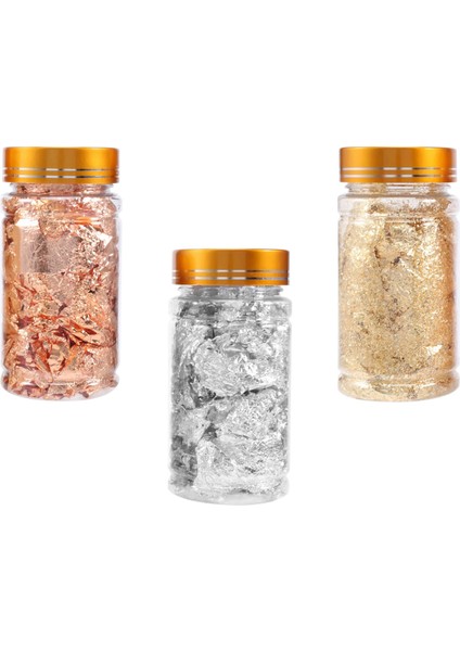 Reçine Tepsisi Için Altın Folyo Gevreği, Resim Sanatları ve El Sanatları Için 3 Şişe Metalik Folyo Gevreği, Tırnak Sanatı (Yurt Dışından) fırsatları