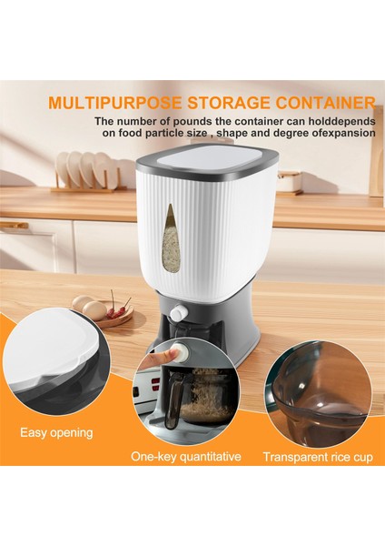 2x 10KG Otomatik Pirinç Dağıtıcı Durulama Fincan Akıllı Pirinç Dağıtıcı Pirinç Depolama Pirinç Kovası Ev Pirinç Kutusu-B (Yurt Dışından) modelleri