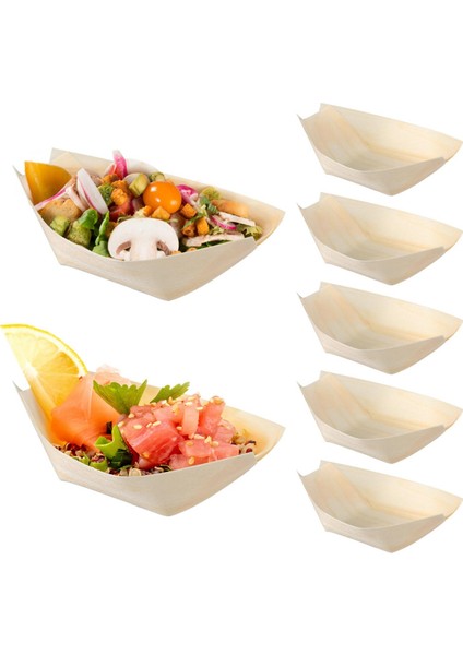 150 Adet Tek Kullanımlık Suşi Tekneleri Meze Tabakları Ahşap Yemek Tepsileri Ahşap Yemek Tabakları Suşi ve Sashimi Parti Kitleri (Yurt Dışından)