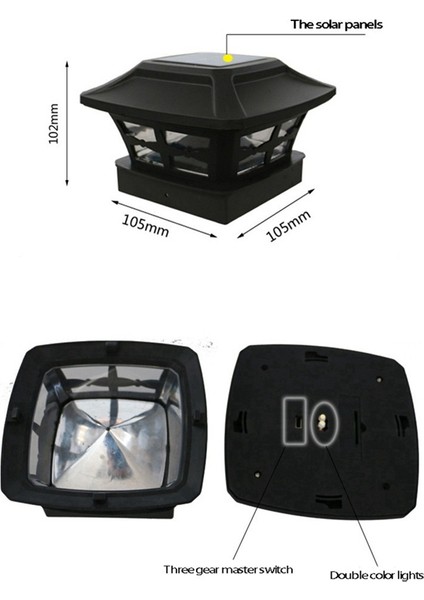 Güneş Direk Başlığı Işıkları 2 Aydınlatma Modu Ahşap Direkler Için LED Güverte Çit Başlığı Işıkları Bahçe Dekorasyon Sıcak Siyah (Yurt Dışından) fırsatları