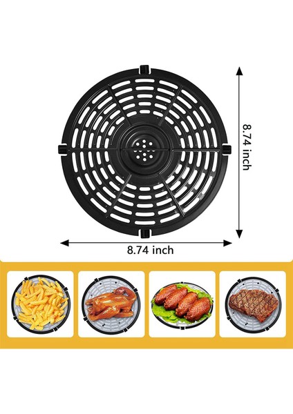 2x Hava Fritöz Raf Parçaları, Hava Fritöz Tavası Için Izgara Plakası Yapışmaz Hava Fritöz Aksesuarları Rafı Fırça Buhar Rafı (Yurt Dışından)