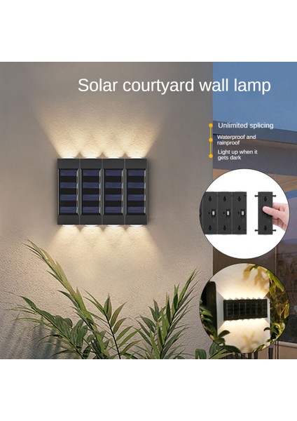 Adet Güneş Lambası Dış Mekan LED Işıkları Su Geçirmez Bahçe Dekorasyonu Için Balkon Yard Sokak Duvar Lambası Dekor Bahçe Lambası (Yurt Dışından)