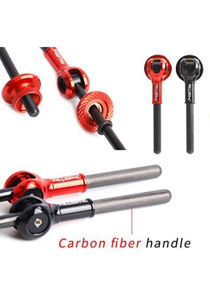 Dağ Bisikleti Titanyum Alaşımlı Hızlı Bırakma Karbon Fiber Titanyum Mil Hızlı Bırakma Çubuğu (Kırmızı) (Yurt Dışından)