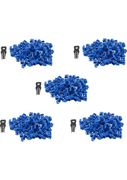 500 Adet Mavi RJ45 Bağlantı Noktası Ethernet Lan Hub Anti Toz Kapağı Fiş Kapağı Blokaj Koruyucu Tescilli Kilit ve Anahtar ile (Yurt Dışından)