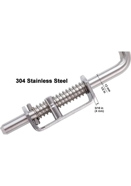 2 Adet 304 Paslanmaz Çelik 6.5 Inç Yaylı Pimi Mandalı Kilit Düzeneği Kapı Dolapları ve Yardımcı Römork Kapısı-Ağır Hizmet Tipi (Yurt Dışından) fırsatları