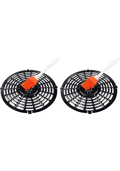 2x Hava Fritöz Raf Parçaları, Hava Fritöz Tavası Için Izgara Plakası Yapışmaz Hava Fritöz Aksesuarları Rafı Fırça Buhar Rafı (Yurt Dışından)