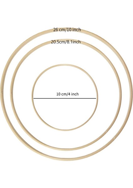 Dream Catcher Yüzükler 24 Adet Ahşap Bambu Çiçek Çember Dıy Çelenk Dekor Düğün Çelenk Dekor ve Duvar Asılı El Sanatları (Yurt Dışından) modelleri