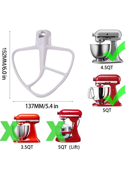 Mutfak Aide Asseries Için 4,5-5 Qt Açılır Kafalı Stand Mikserler K45B/K5THCB/K5THBS Için Kitchenaid Kürek Aparatı (Yurt Dışından)