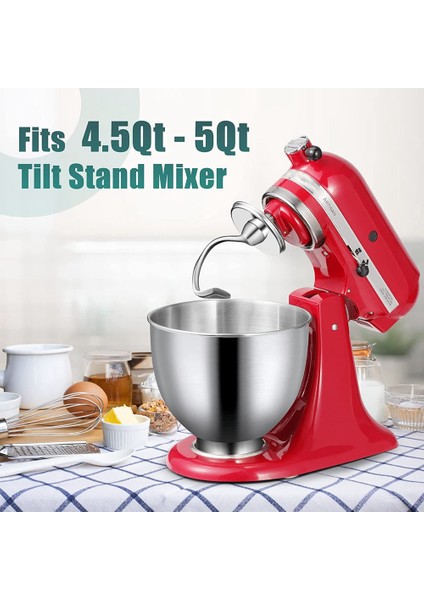 Kitchenaid 4.5-5q Eğimli Kafa Mikser Parçaları Aksesuarı Için Paslanmaz Çelik K45DH Hamur Kancası Aparatı (Yurt Dışından)