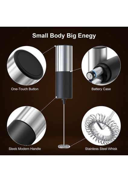 Kahve Köpüğü Makinesi Mini El Kablosuz Elektrikli Süt Makinesi Latte, Cappuccino, Matcha ve Sıcak Çikolata Için Uygundur (Yurt Dışından)