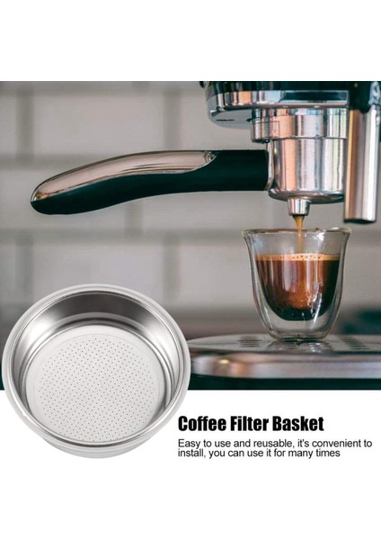 3x Coffee FILTER,51MM Stainless Steel Coffee Filter Cup Basket,non-Pressure Coffee Maker Filters, A (Yurt Dışından)