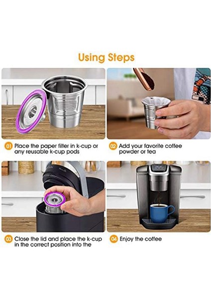 Stainless Steel Coffee Cup Reusable K Cup For 2.0/1.0 Mini Plus Coffee Filter Accessory Coffee Cup Refillable (Yurt Dışından)