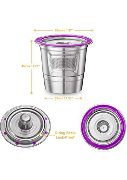 Stainless Steel Coffee Cup Reusable K Cup For 2.0/1.0 Mini Plus Coffee Filter Accessory Coffee Cup Refillable (Yurt Dışından)