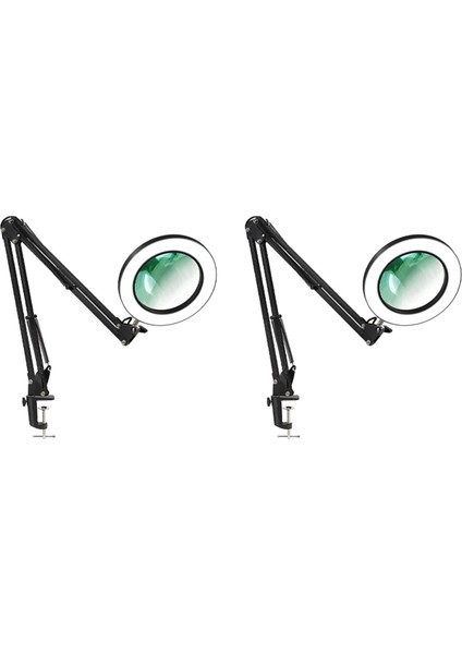 Işık ve Braketli 2x Büyüteç, 3 Renk Modu Kademesiz Kısılabilir LED Masa Lambası, Okuma ve Onarım Için Kullanılır (Yurt Dışından)