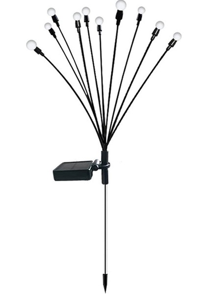 1pcs 10 Kafa Güneş Enerjili Ateşböceği Işıkları, 10 LED Dış Mekan Su Geçirmez Güneş Sallanan Bahçe Işıkları (Yurt Dışından)