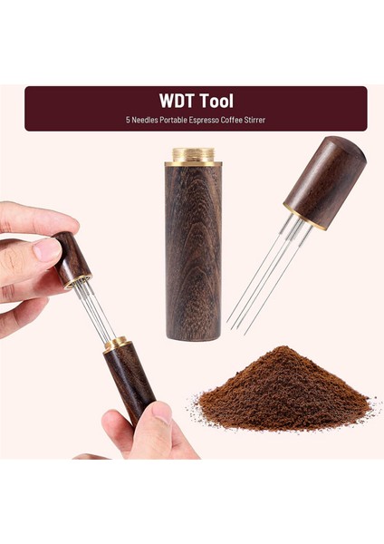 51MM Espresso Coffee Tamper&stirrer Set-Wooden-Handle Spring-Loaded Calibrated Tamper With Premium Stainless Steel Base (Yurt Dışından)