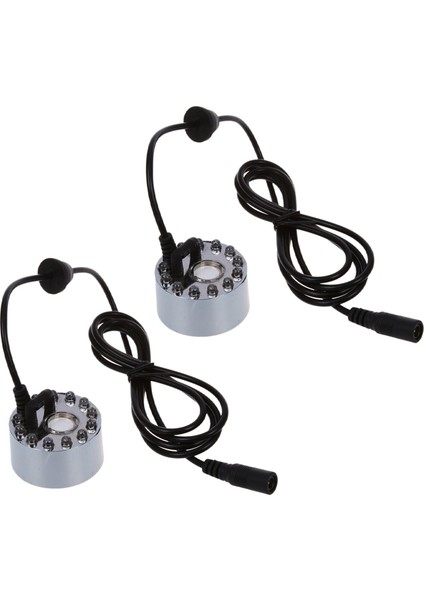 2x Ultrasonik Buğu Yapıcı Sisleyici Su Çeşmesi Göleti 12 LED (Yurt Dışından)