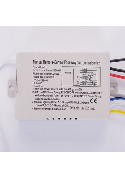3x 4 Yollu Işık Lambası Dijital Kablosuz Uzaktan Kumanda Anahtarı Açık/kapalı 220V (Yurt Dışından) fırsatları