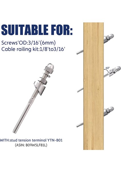 50 Paket 30 Derece Paslanmaz Çelik Açı Eğimli Yıkayıcı, 1/4 Inç/6.6mm 30 Derece Yıkayıcı Kablo Korkuluk Kiti Için (Yurt Dışından) fiyatları