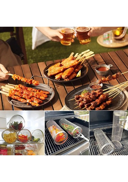20CM Barbekü Haddeleme Izgara Sepeti Barbekü Ağı Tüp Izgara Sepeti Barbekü Kamp Ateşi Izgara Aile Seyahat Kamp Piknik Tencere (Yurt Dışından)