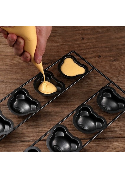 8 Kavite Yapışmaz Kek Fırın Tepsisi, Yapışmaz Sevimli Ayı Muffin Dıy Tatlı Pasta Pişirme Dekor Araçları Pişirme Aracı (Yurt Dışından) modelleri