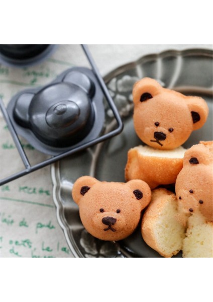 8 Kavite Yapışmaz Kek Fırın Tepsisi, Yapışmaz Sevimli Ayı Muffin Dıy Tatlı Pasta Pişirme Dekor Araçları Pişirme Aracı (Yurt Dışından) indirimleri