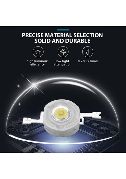 50 Adet 1W Diyot Yüksek Güçlü Soğuk Beyaz LED Boncuk 1 Watt Lamba Çipi 3V-3.4V (Yurt Dışından)