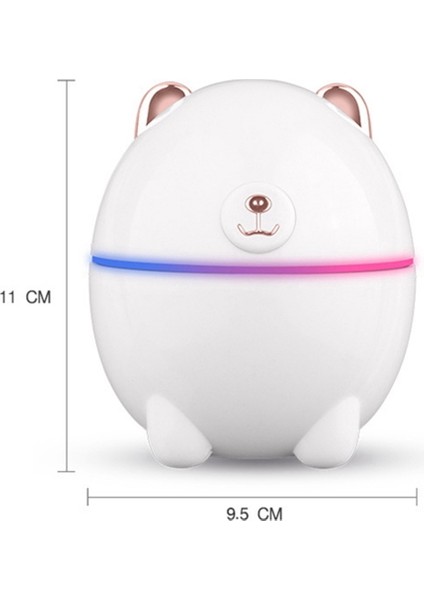 Hava Nemlendirici Sevimli Hayvan Mini Ev Küçük Aromaterapi Araba Yaratıcılık Ayı USB Nemlendirici LED Gece Lambası, Beyaz (Yurt Dışından) indirimleri