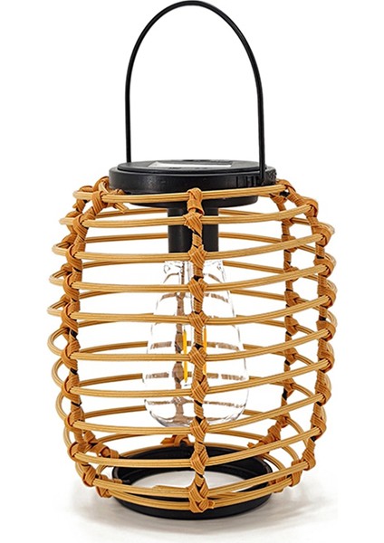 Güneş Rattan Asılı Işık Demir Rattan Dokuma Güneş Işığı Bahçe Güneş Asılı Fener Yard Dekoratif Asılı Işık (Yurt Dışından)