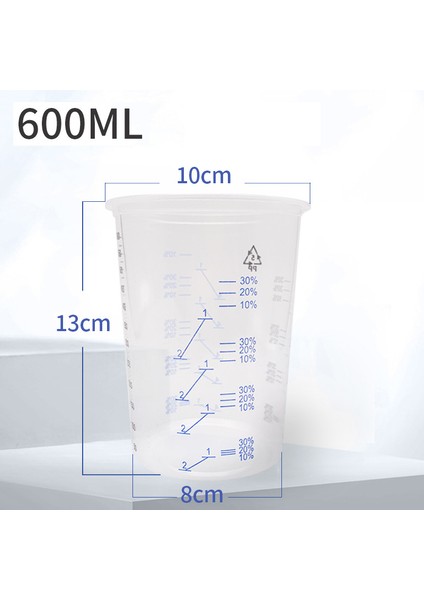 20 Adet Plastik Tek Kullanımlık Boya Karıştırma Kabı Ölçümleri Bardak Reçine Epoksi Dökün 600 ml (Yurt Dışından) fiyatları