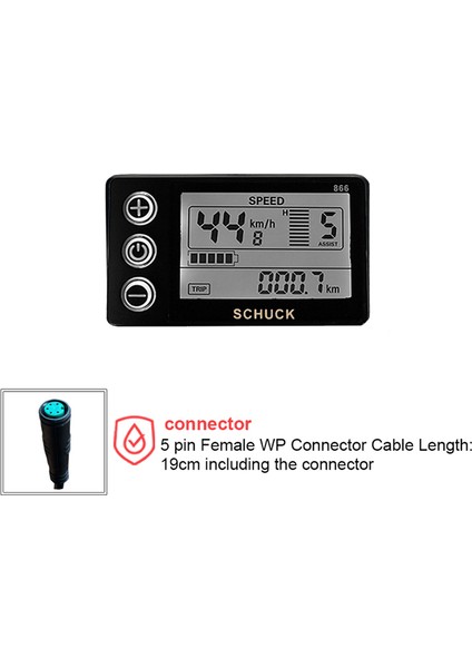 Ebike S866 LCD Ekran Ölçer Elektrikli Bisiklet 24V 36V 48V Kontrol Paneli Su Geçirmez Fiş ile BBS01 BBS02 (Yurt Dışından)