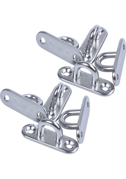 8 Adet 5mm 304 Paslanmaz Çelik Dikdörtgen Ped Göz Plakası Zımba Halkası Kanca (Yurt Dışından)