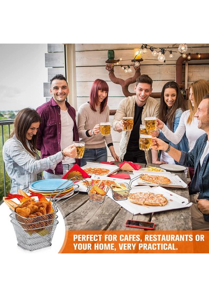 Kızartma Sepeti Fransız Kızartma Tutucu Çip Mini Sepet Gıda Sepetleri Servis Için Yeniden Kullanılabilir Kızartma Tutucu Fritöz Ev Için (Yurt Dışından)