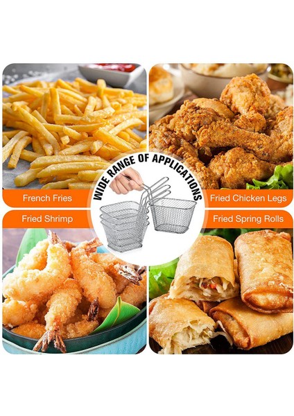 Kızartma Sepeti Fransız Kızartma Tutucu Çip Mini Sepet Gıda Sepetleri Servis Için Yeniden Kullanılabilir Kızartma Tutucu Fritöz Ev Için (Yurt Dışından)